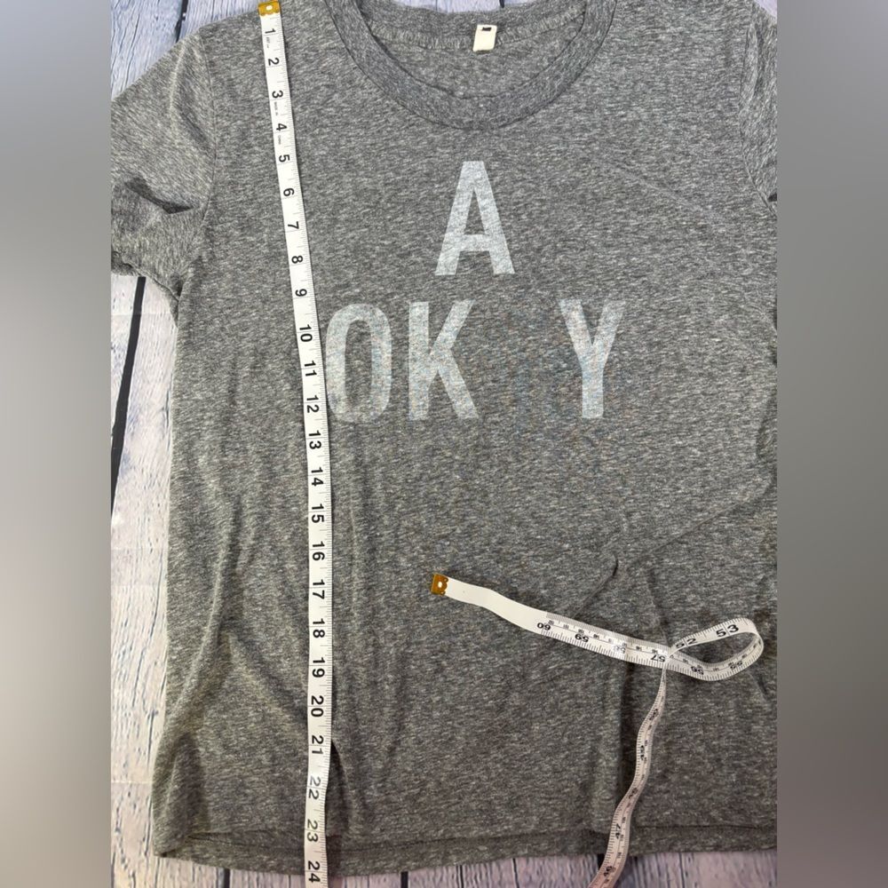 Bridge and Burn Gray Whimsical "A OK" Short Sleeve Streetwear Graphic Tee L - Picture 5 of 7
